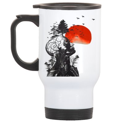 Hangover Human Tree Surreal Artistic Sunset Stainless Steel Travel Mug