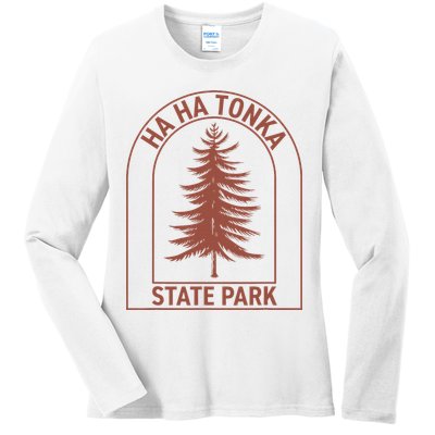 Ha Ha Tonka State Park Missouri Vintage Tree Ladies Long Sleeve Shirt