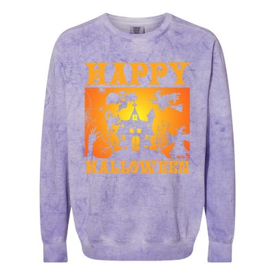 Happy Halloween This Is My Halloween Costume It's Scary Meaningful Gift Colorblast Crewneck Sweatshirt