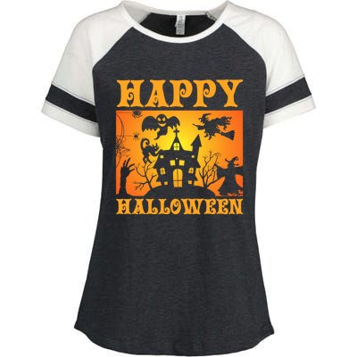 Happy Halloween This Is My Halloween Costume It's Scary Meaningful Gift Enza Ladies Jersey Colorblock Tee