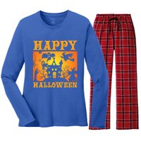 Happy Halloween This Is My Halloween Costume It's Scary Meaningful Gift Women's Long Sleeve Flannel Pajama Set 