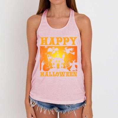 Happy Halloween This Is My Halloween Costume It's Scary Meaningful Gift Women's Knotted Racerback Tank