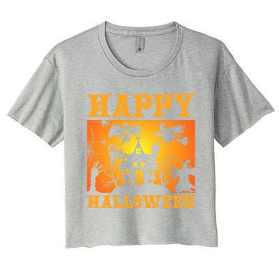 Happy Halloween This Is My Halloween Costume It's Scary Meaningful Gift Women's Crop Top Tee