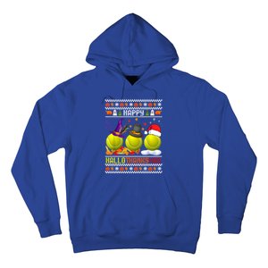 Happy Hallothanksmas Tennis Halloween Thanksgiving Xmas Gift Hoodie