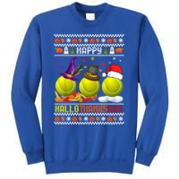 Happy Hallothanksmas Tennis Halloween Thanksgiving Xmas Gift Sweatshirt