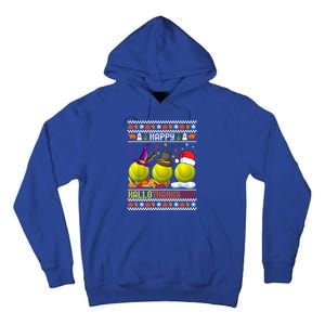 Happy Hallothanksmas Tennis Halloween Thanksgiving Xmas Gift Tall Hoodie