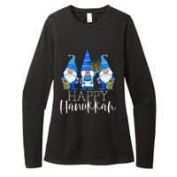 Happy Hanukkah Three Gnomes Jewish Gnome Lover Chanukah Gift Womens CVC Long Sleeve Shirt