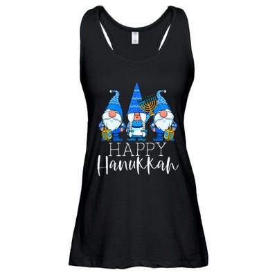 Happy Hanukkah Three Gnomes Jewish Gnome Lover Chanukah Gift Ladies Essential Flowy Tank