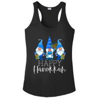 Happy Hanukkah Three Gnomes Jewish Gnome Lover Chanukah Gift Ladies PosiCharge Competitor Racerback Tank