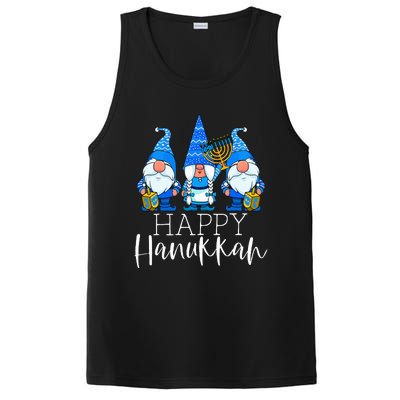 Happy Hanukkah Three Gnomes Jewish Gnome Lover Chanukah Gift PosiCharge Competitor Tank