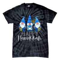 Happy Hanukkah Three Gnomes Jewish Gnome Lover Chanukah Gift Tie-Dye T-Shirt