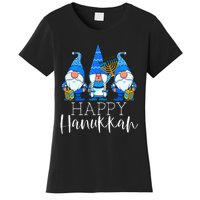 Happy Hanukkah Three Gnomes Jewish Gnome Lover Chanukah Gift Women's T-Shirt