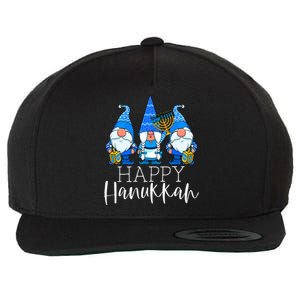 Happy Hanukkah Three Gnomes Jewish Gnome Lover Chanukah Gift Wool Snapback Cap