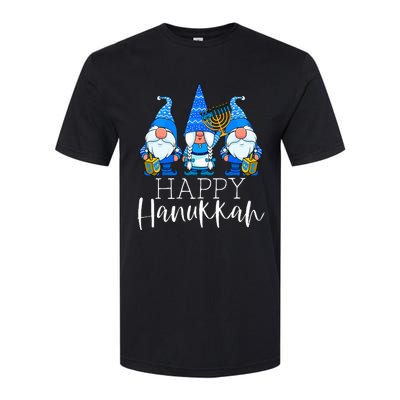 Happy Hanukkah Three Gnomes Jewish Gnome Lover Chanukah Gift Softstyle CVC T-Shirt