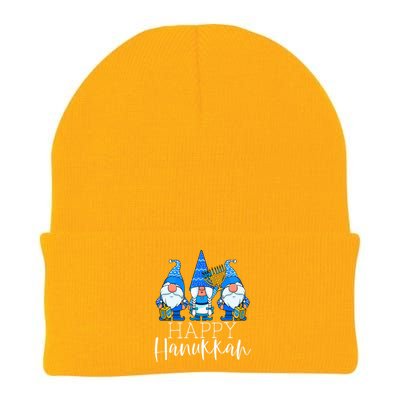 Happy Hanukkah Three Gnomes Jewish Gnome Lover Chanukah Gift  Knit Cap Winter Beanie