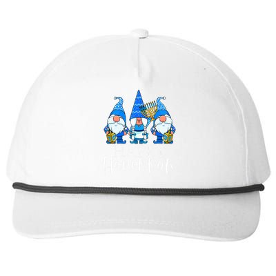 Happy Hanukkah Three Gnomes Jewish Gnome Lover Chanukah Gift  Snapback Five-Panel Rope Hat