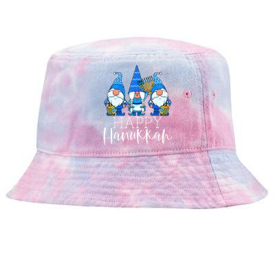 Happy Hanukkah Three Gnomes Jewish Gnome Lover Chanukah Gift  Tie-Dyed Bucket Hat