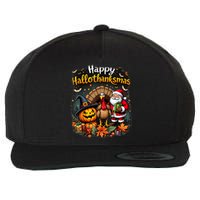 Happy Hallothanksmas Thanksgiving Halloween Merry Christmas Wool Snapback Cap