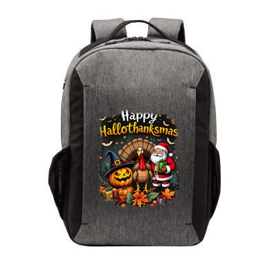 Happy Hallothanksmas Thanksgiving Halloween Merry Christmas Vector Backpack