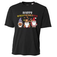 Happy Halloween Thanksgiving Christmas Holiday Season Gnome Cooling Performance Crew T-Shirt