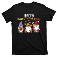 Happy Halloween Thanksgiving Christmas Holiday Season Gnome T-Shirt