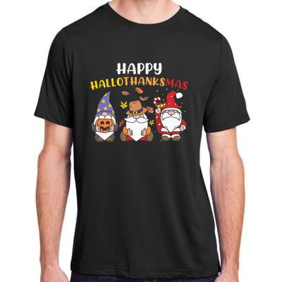 Happy Halloween Thanksgiving Christmas Holiday Season Gnome Adult ChromaSoft Performance T-Shirt