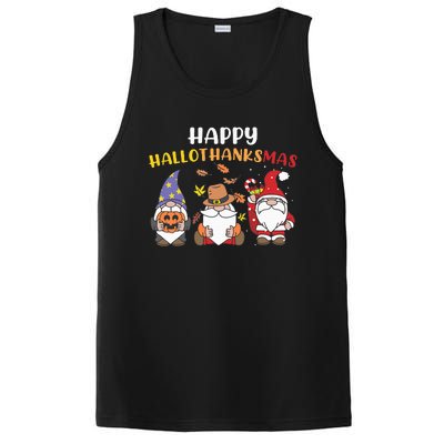 Happy Halloween Thanksgiving Christmas Holiday Season Gnome PosiCharge Competitor Tank