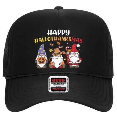 Happy Halloween Thanksgiving Christmas Holiday Season Gnome Trucker Hat