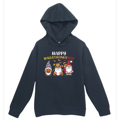 Happy Halloween Thanksgiving Christmas Holiday Season Gnome Urban Pullover Hoodie