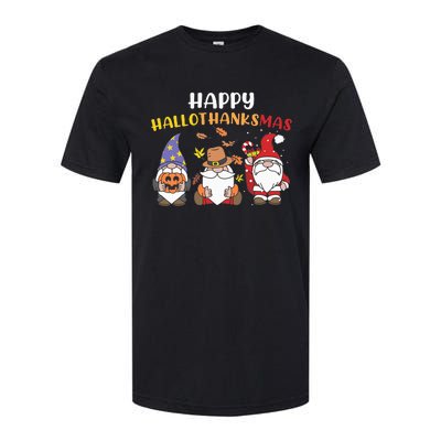 Happy Halloween Thanksgiving Christmas Holiday Season Gnome Softstyle CVC T-Shirt