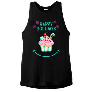 Happy Holidays Treat Ladies PosiCharge Tri-Blend Wicking Tank