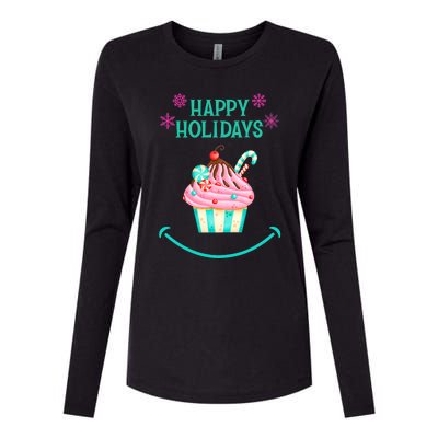 Happy Holidays Treat Womens Cotton Relaxed Long Sleeve T-Shirt