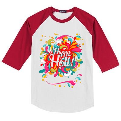 Happy Holi T Color India Hindu Gift For Kids Colorblock Raglan Jersey