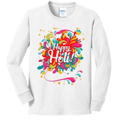 Happy Holi T Color India Hindu Gift For Kids Long Sleeve Shirt