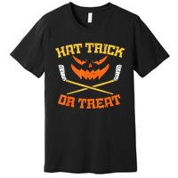 Halloween Hat Trick Or Treat Ice Hockey Player Coach Gift Premium T-Shirt