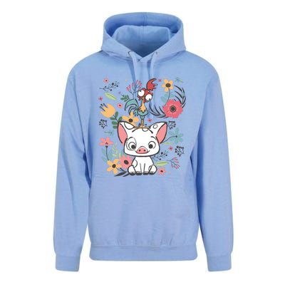 Hei Hei The Rooster Moana And Pua The Pig Unisex Surf Hoodie