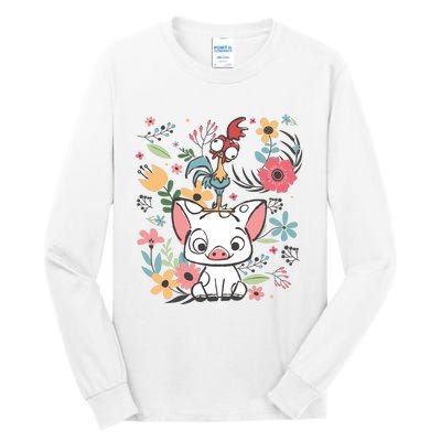 Hei Hei The Rooster Moana And Pua The Pig Tall Long Sleeve T-Shirt