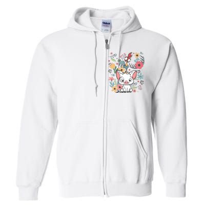 Hei Hei The Rooster Moana And Pua The Pig Full Zip Hoodie