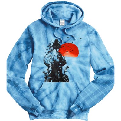 Hangover Human Tree Graphic Tie Dye Hoodie