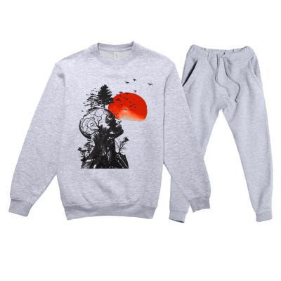 Hangover Human Tree Graphic Premium Crewneck Sweatsuit Set