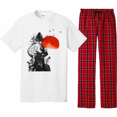 Hangover Human Tree Graphic Pajama Set