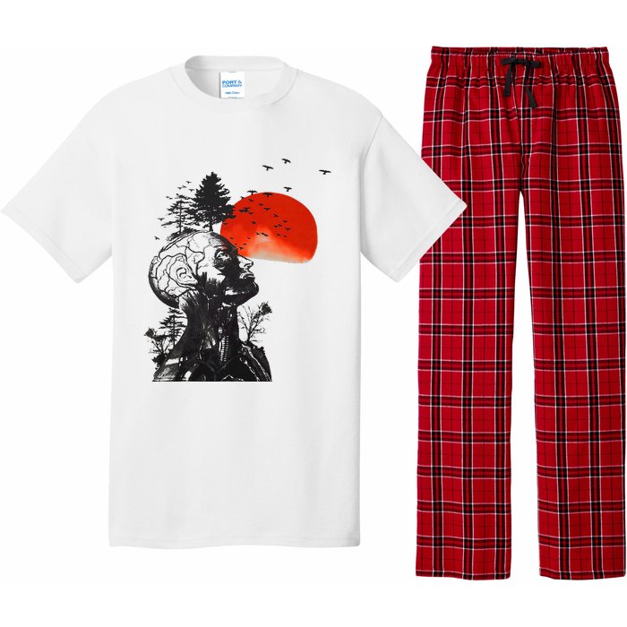 Hangover Human Tree Graphic Pajama Set