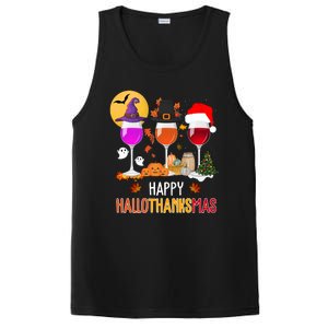 Happy Halloween Thanksgiving Christmas Wine Lover Gift PosiCharge Competitor Tank