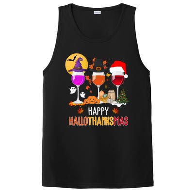 Happy Halloween Thanksgiving Christmas Wine Lover Gift PosiCharge Competitor Tank