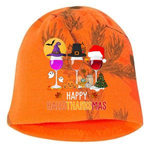 Happy Halloween Thanksgiving Christmas Wine Lover Gift Kati - Camo Knit Beanie