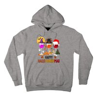 Happy Halloween Thanksgiving Christmas Wine Lover Gift Hoodie