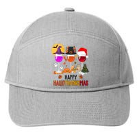 Happy Halloween Thanksgiving Christmas Wine Lover Gift 7-Panel Snapback Hat