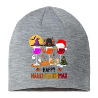 Happy Halloween Thanksgiving Christmas Wine Lover Gift Sustainable Beanie