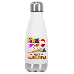 Happy Halloween Thanksgiving Christmas Wine Lover Gift Stainless Steel Insulated Water Bottle