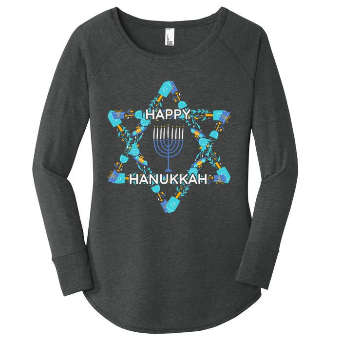 Happy Hanukkah Trending Design Women's Perfect Tri Tunic Long Sleeve Shirt